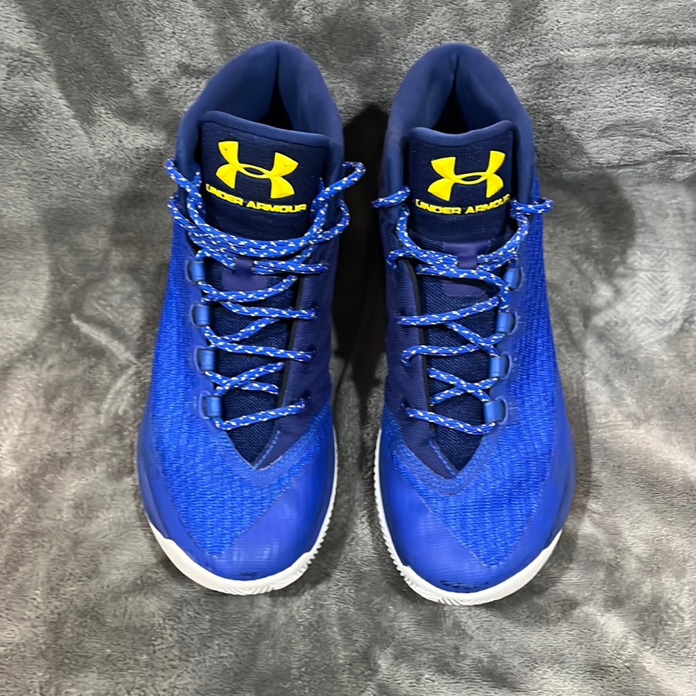 Under Armour Steph Curry 3 Dub Nation Mens Sz 10 #. 1269279-400 EUC Nlue/Yellow